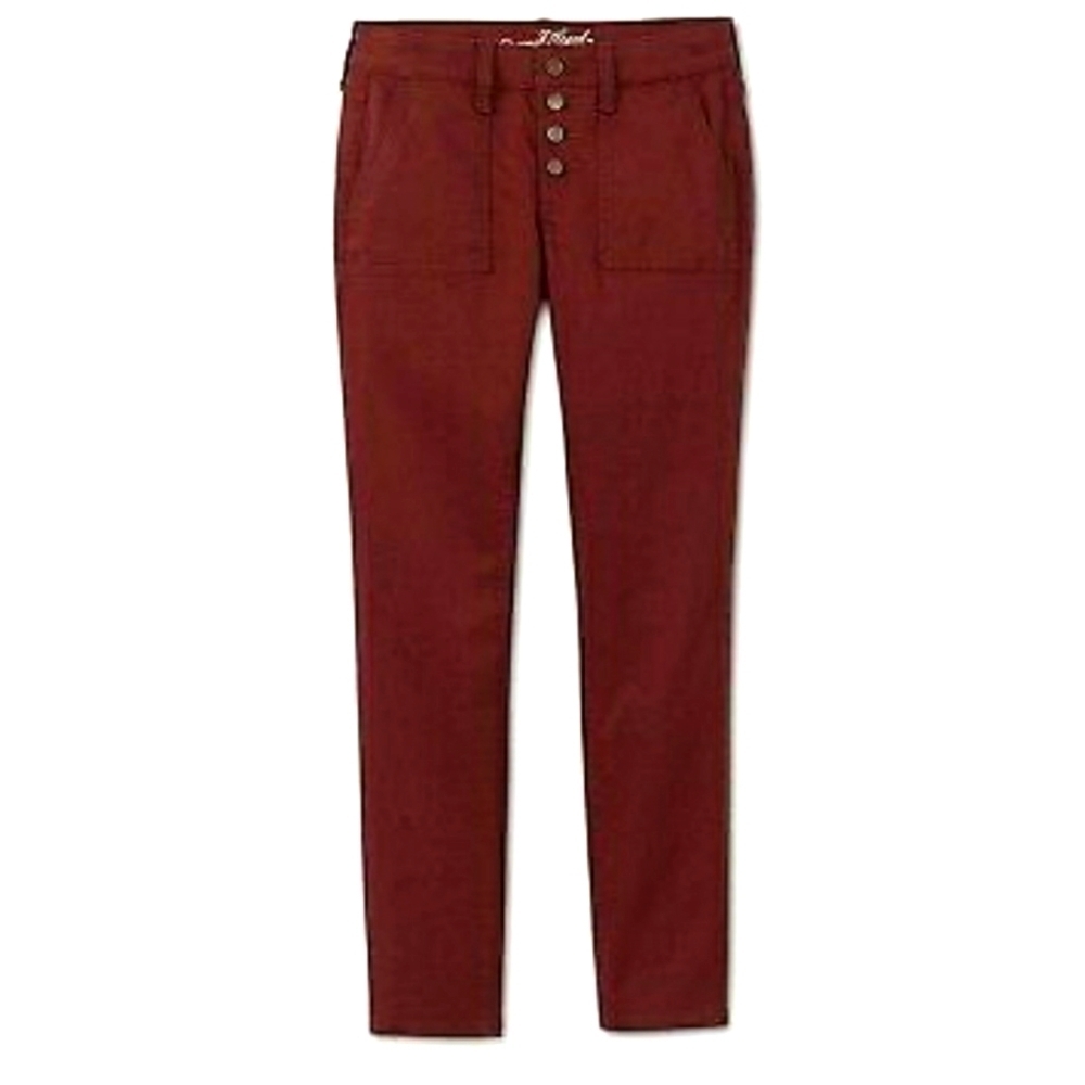 Universal Thread Mid-Rise Skinny Jeans in Burgandy Size 0